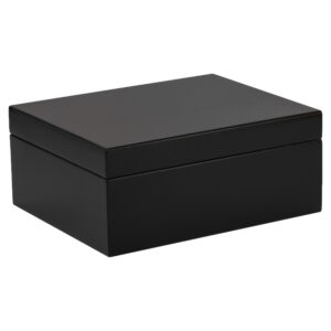 Humidor Supreme Black Humidor 40 Cigar Capacity w/ 2 - Xikar-Boveda 84% Seasoning Packs