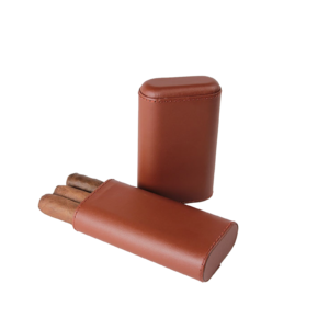 Telescoping Cedar Lined Three Finger Case in Brown