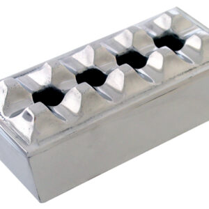 Rectangular Grid Cigar Ashtray in Handcrafted Polished Metal
