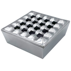 Square Grid Cigar Ashtray in Handcrafted Polished Metal
