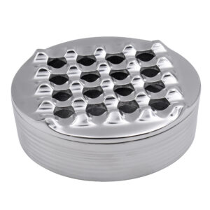 Round Grid Cigar Ashtray in Handcrafted Polished Metal