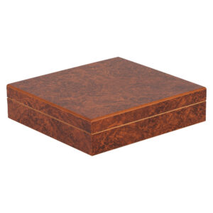 Humidor Supreme Burl Travel Humidor 15 Cigar Capacity w/ 1 - Xikar-Boveda 84% Seasoning Packs