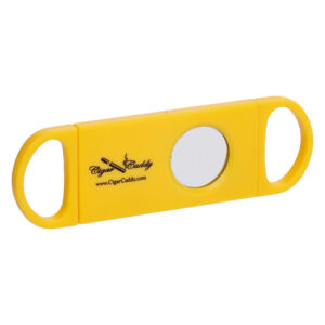 Single Blade Cigar Cutter -, Cigar Caddy Yellow Cigar Caddy logo in the middle