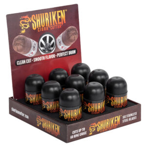 Shuriken Cutter Black Composite 6 Blade Cigar Cutter 9 per Display