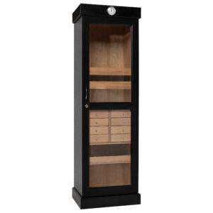 Humidor Supreme Display Humidor Tower 3000 Cigar Capacity in Black w/ HYDRA