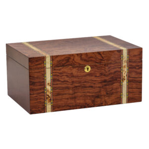 Humidor Supreme Zurich Bubinga Humidor w/ Inlay 75-140 Cigar Capacity w/ 5 - Xikar-Boveda 84% Seasoning Packs