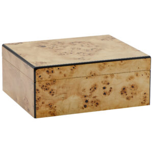 Humidor Supreme Flanders Mappa Burl Humidor 30-55 Cigar Capacity w/ 2 Xikar-Boveda 84% Seasoning Packs
