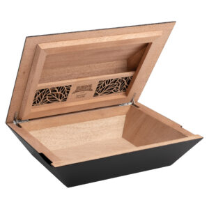Humidor Supreme Aria Matte Black Humidor 40-80 Cigar Capacity w/ 3 - Xikar-Boveda 84% Seasoning Packs