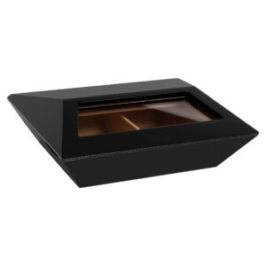 Humidor Supreme Aria Glasstop Humidor in Matte Black 40-80 Cigar Capacity w/ 3 - Xikar-Boveda 84% Seasoning Packs