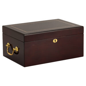 Humidor Supreme Alhambra High Gloss Maple Finish Humidor 55-95 Cigar Capacity w/ 3 Xikar-Boveda 84% Seasoning Packs