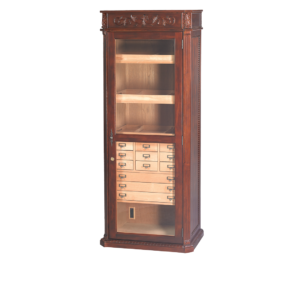 Humidor Supreme Display Dark Walnut Tower 3500 Cigar Capacity