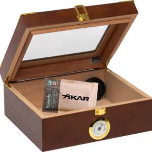 Humidor Supreme Capri Elegant Glasstop Humidor 25 Cigar Capacity w/ 2 - Xikar-Boveda 84% Seasoning Packs