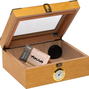 Humidor Supreme Newport White Oak Humidor w/ Corner Hardware 25 Cigar Capacity