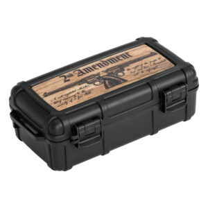 Cigar Caddy 10-Count Burnt Wood 2nd Amendment Travel Case