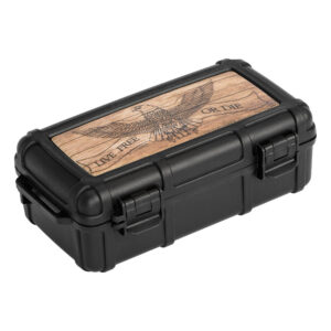 Cigar Caddy 10-Count Burnt Wood Live Free or Die Travel Case