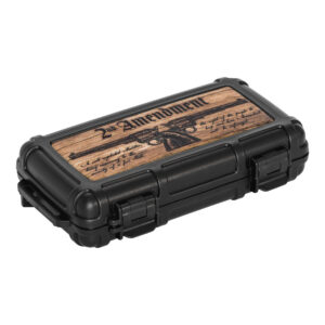 Cigar Caddy 5-Count Burnt Wood 2nd Amendment Travel Case