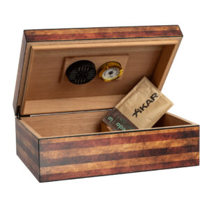Humidor Supreme Old Glory Humidor 50 Cigar Capacity w/ 3 Xikar-Boveda 84% Seasoning Packs