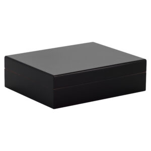 Humidor Supreme Black Travel Glasstop Humidor 20 Cigar Capacity w/ 2 - Xikar-Boveda 84% Seasoning Packs