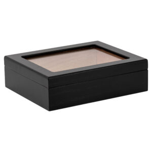 Humidor Supreme Black Travel Glasstop Humidor 20 Cigar Capacity w/ 2 - Xikar-Boveda 84% Seasoning Packs