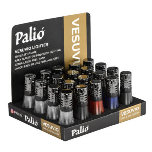 Palió Vesuvio Triple-Je Lighters 20-Count Display 5-Color Assortment