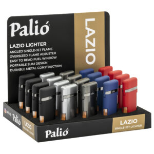 Palió Lazio Single-Jet Lighter 20 Count Assorted Colors