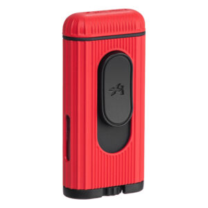 XIKAR Hedron Lighter, hybrid jet/soft flame, red and black